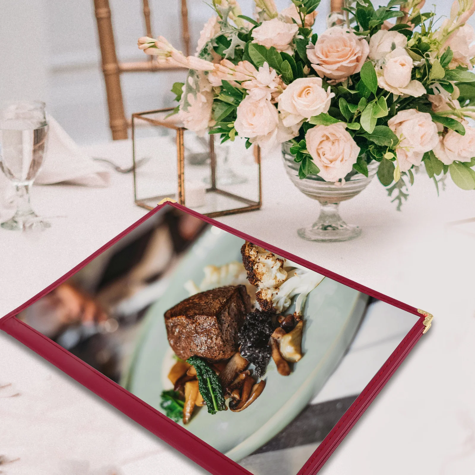 

Restaurant Menu Cover A4 4 Page Clear Design Vibrant Color Durable Page Holder for Cafe Bar Hotels Restaurant Menu Covers