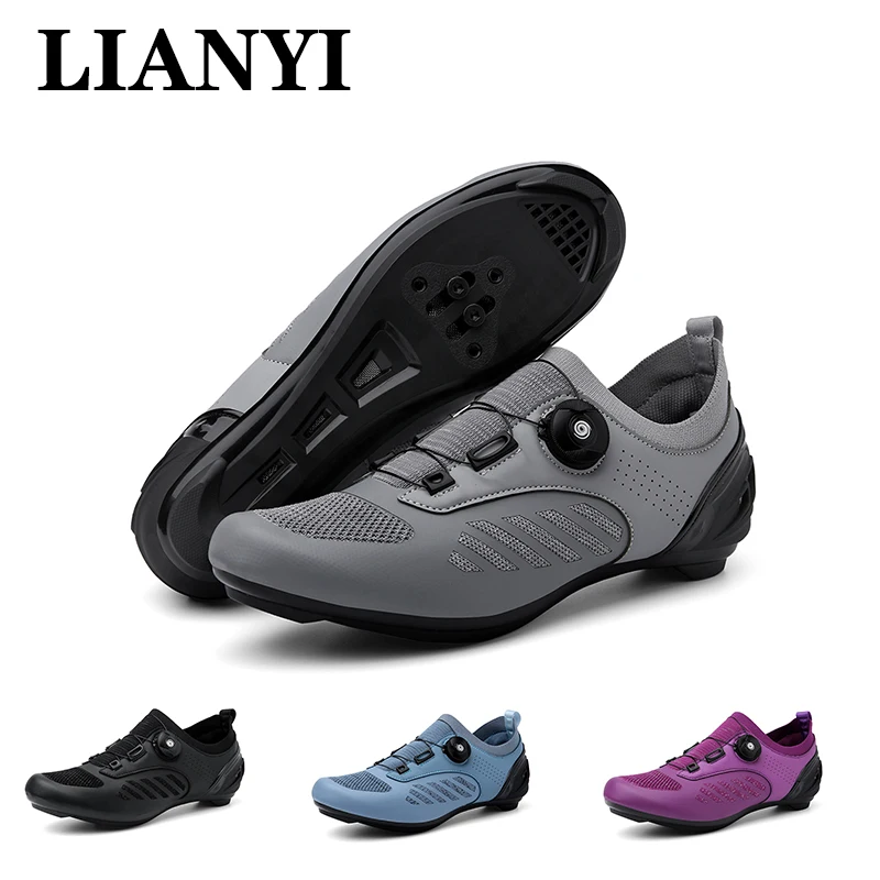 

LIANYI/мужская обувь для горного велосипеда, самоблокирующаяся велосипедная обувь для соревнований, шоссейный велосипед, углеродное волокно, спортивная обувь на плоской подошве для горного велоспорта