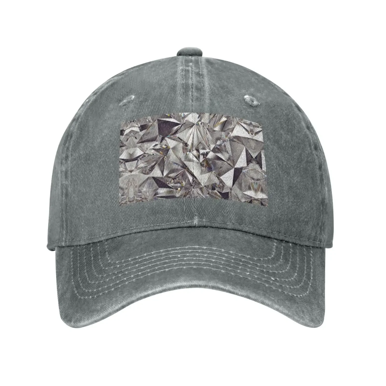 Glitter Abstract Diamond Crystal Pattern Print Cotton Outdoor Baseball Cap Unisex Style Dad Hat for Adjustable Headwear Sports