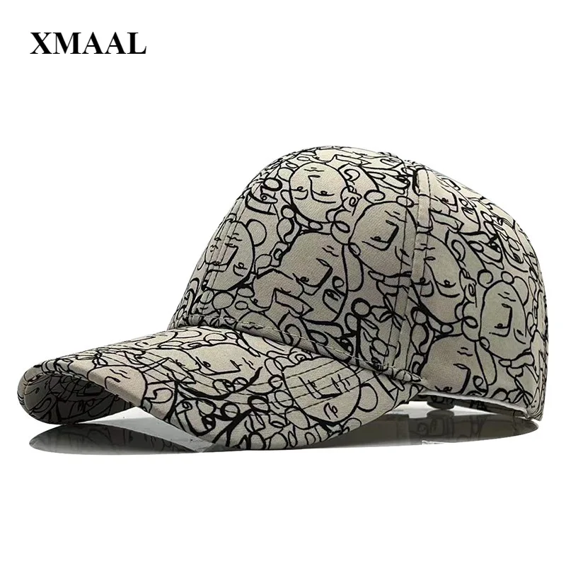 

Unisex printed baseball cap Snapback thin section graffiti sun hat couple peaked cap street hip-hop hat