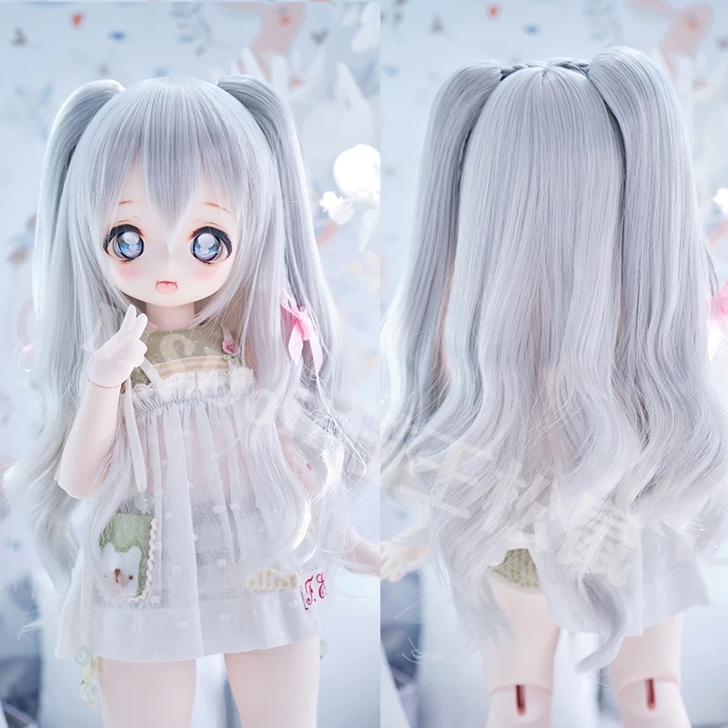 New Arrival Double Ponytail with Bowknot Braid BJD Wig 1/3 1/4 1/6 BJD Doll Wig High Temperature Silk Long Hair Doll Accessories