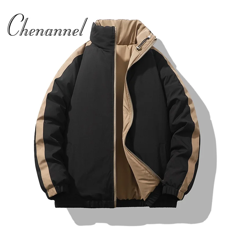 Winter Parkas Men Solid Color Thick Stand Collar Fashion Youthful Vitality Warm Jackets Male Loose Streetwear Outwear Coats Man