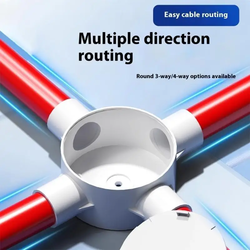 صندوق وصلات كهربائية مع غطاء 3/4 طريقة صندوق وصلات صندوق سلك مستدير موصلات قناة الخائن للاستخدام المنزلي والمكاتب M4YD