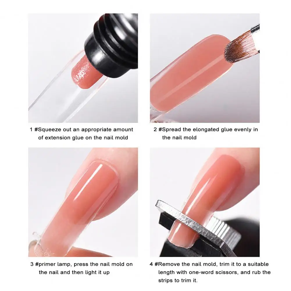 Gel Nail Repair Kit Vibrant Jelly Nail Extension Gel Texture Quick Drying Uv Lamp Curing Long Lasting Diy Nail Art Supplies Easy