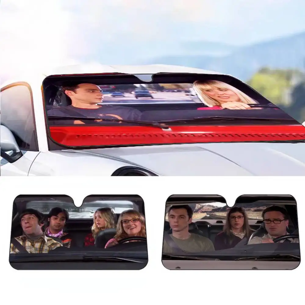 

Movie Funny B-Big B-Bang Cool T-Theory drive Car SunShade Parasol Car Windshield Sun Shade UV Protection and Interior Cooler