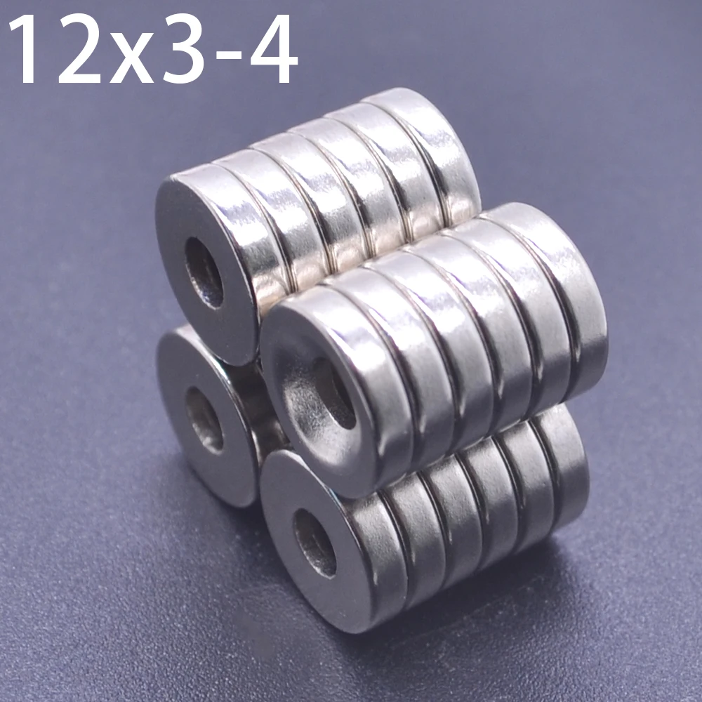 2-50Pcs new magnet 12x3-4 hole Neodymium Magnet 12mm x 3mm - 4mm N35 NdFeB Round Super Powerful Strong Permanent Magnetic imanes