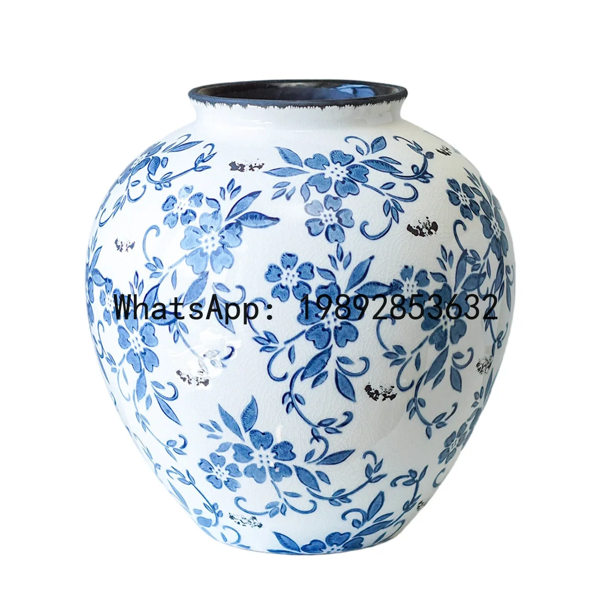 LYY blue and white porcelain vase for hydroponic flower arrangement, water culture, living room decoration, vintage light luxury