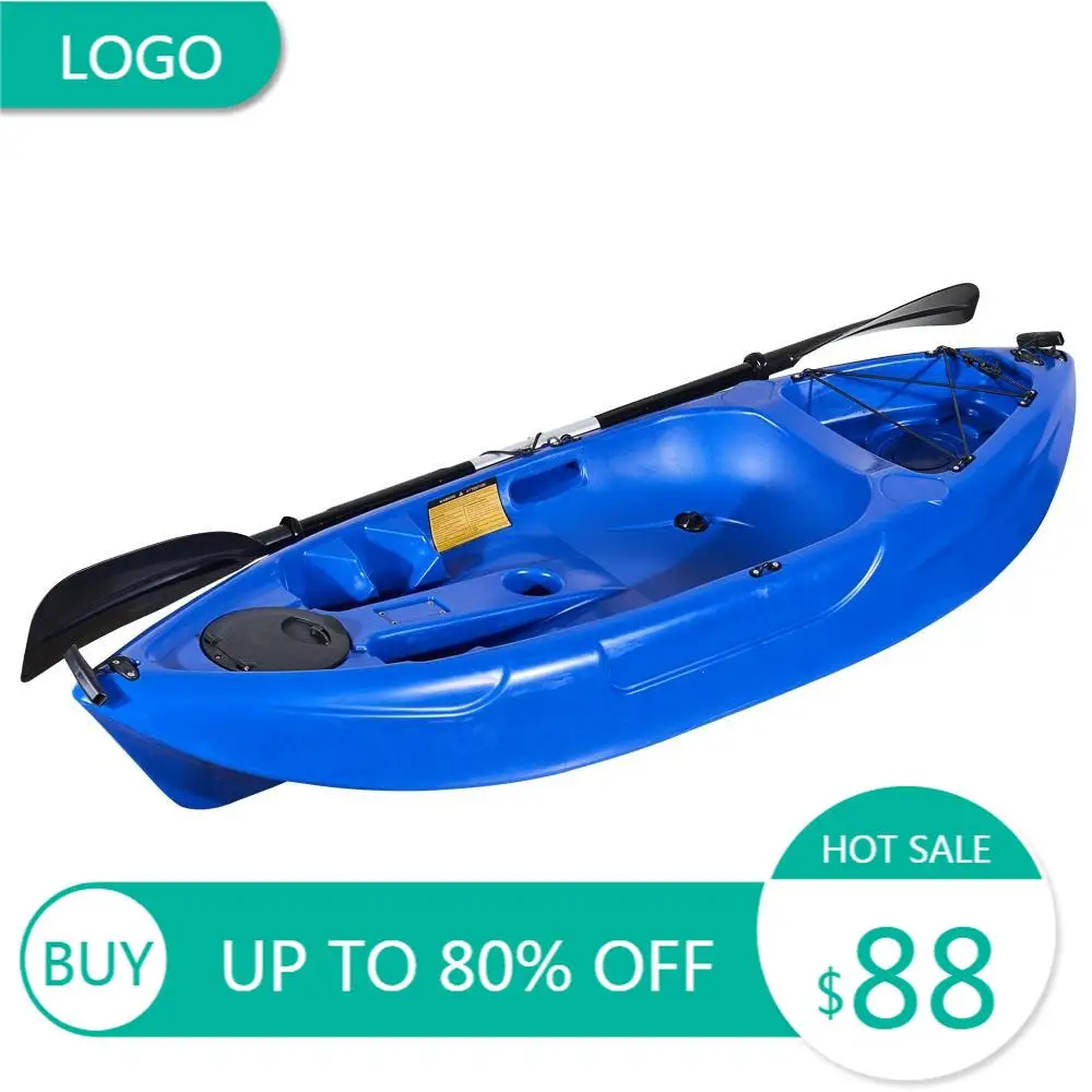 Flash Hard‑Shell Sit‑on‑Top Kayak Kuer LLDPE Single‑Seat For Kids Freshwater Paddling With 1‑Year Warranty
