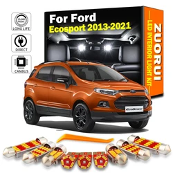 ZUORUI 13Pcs Canbus LED Interior Dome Light Kit For Ford Ecosport 2013 2014 2015 2016 2017 2018 2019 2020 2021 Car Accessories