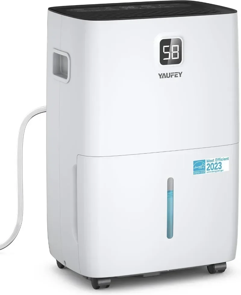 

Yaufey 80 Pints Energy Star Dehumidifier for Home, Basement and Large Room up to 5000 Sq. Ft., with Drain Hose, Timer