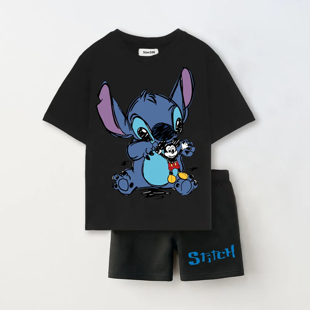 

Fashion Boys Casual Sports Clothes Sets Summer Short Sleeve Cartoon Kids Boys Outfits Mickey Toddler Boy Tshirt + Shorts