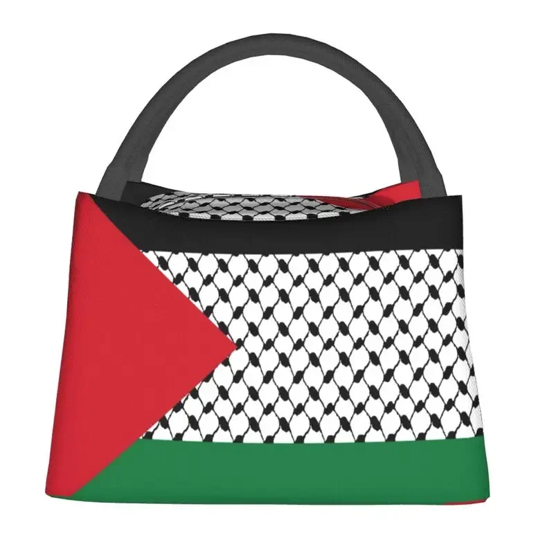 Palestine Flag Resuable Lunch Box Women Waterproof Palestinian Hatta Kufiya Keffiyeh Pattern Thermal Cooler Food Lunch Bag