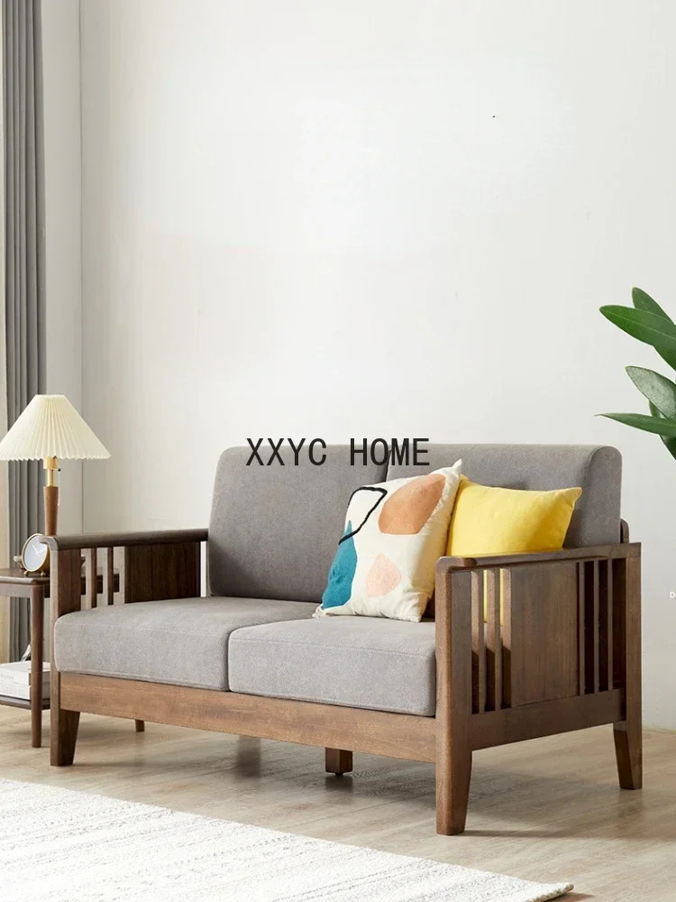 Divano in legno massello Divano singolo doppio in tessuto a tre posti Mobili da soggiorno