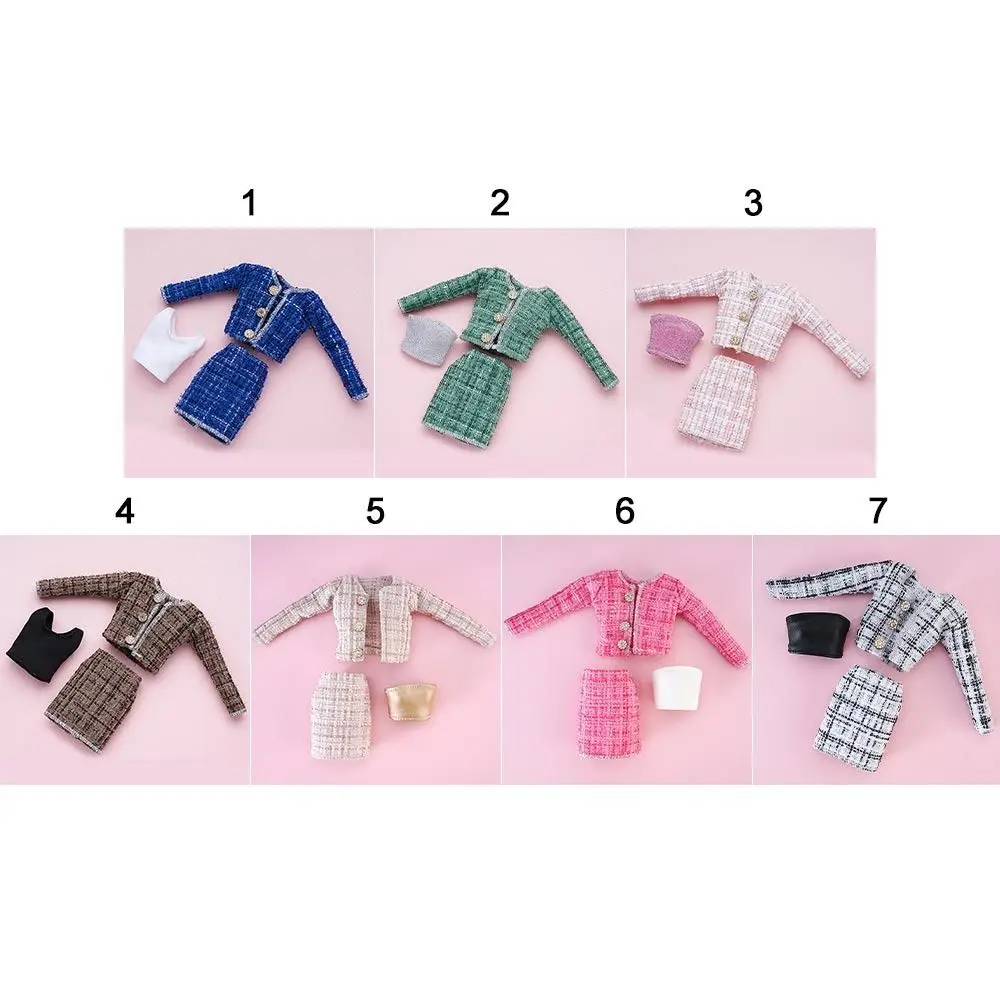 1 Set 1/6 bambola moda abbigliamento casual abbigliamento invernale elegante cappotto gonna fatta a mano ragazza bambola che indossa set per bambola da 29 ~ 32 cm