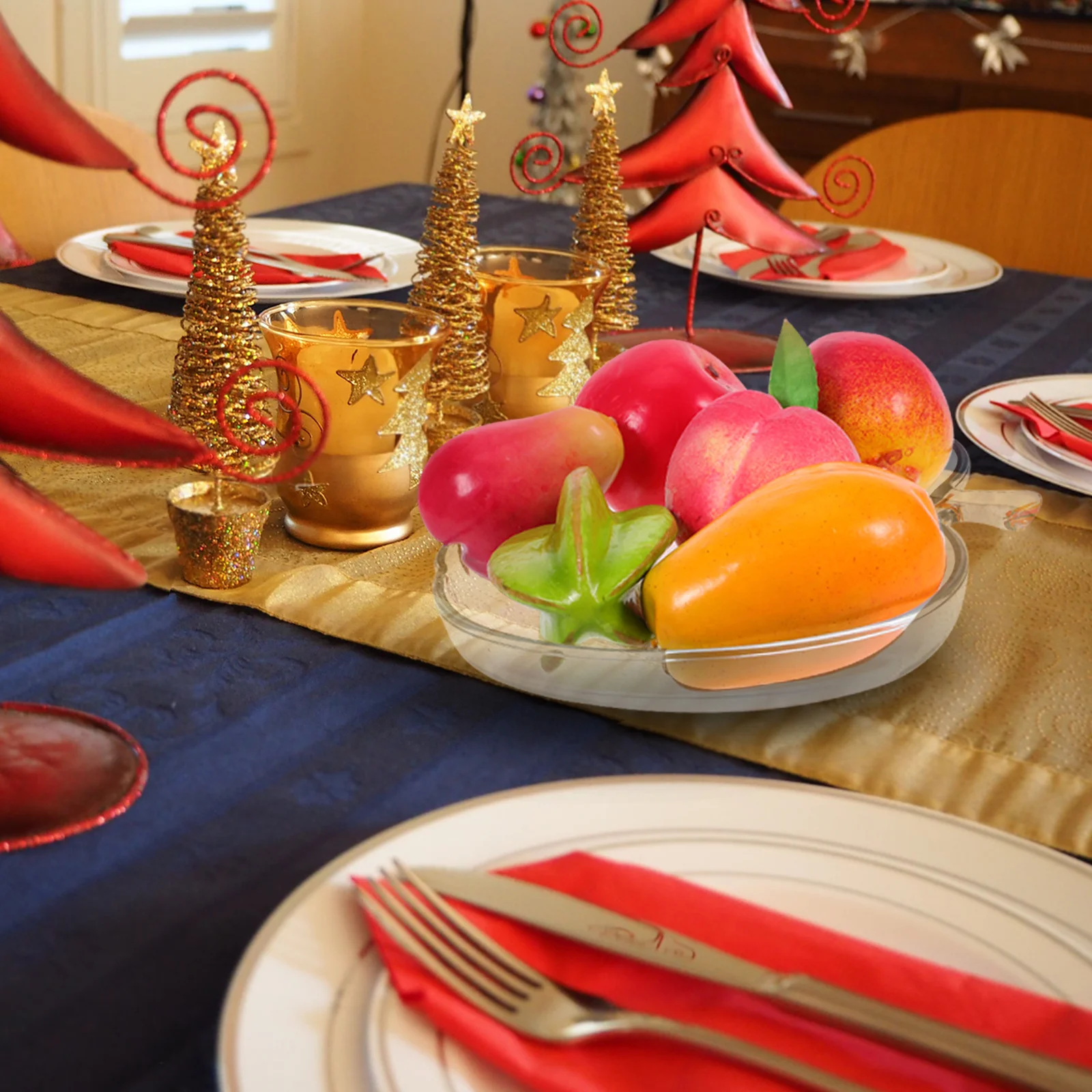 

Home Decor Christmas Candy Serving Tray Decorative Fruit Bowl Transparent Food Plate