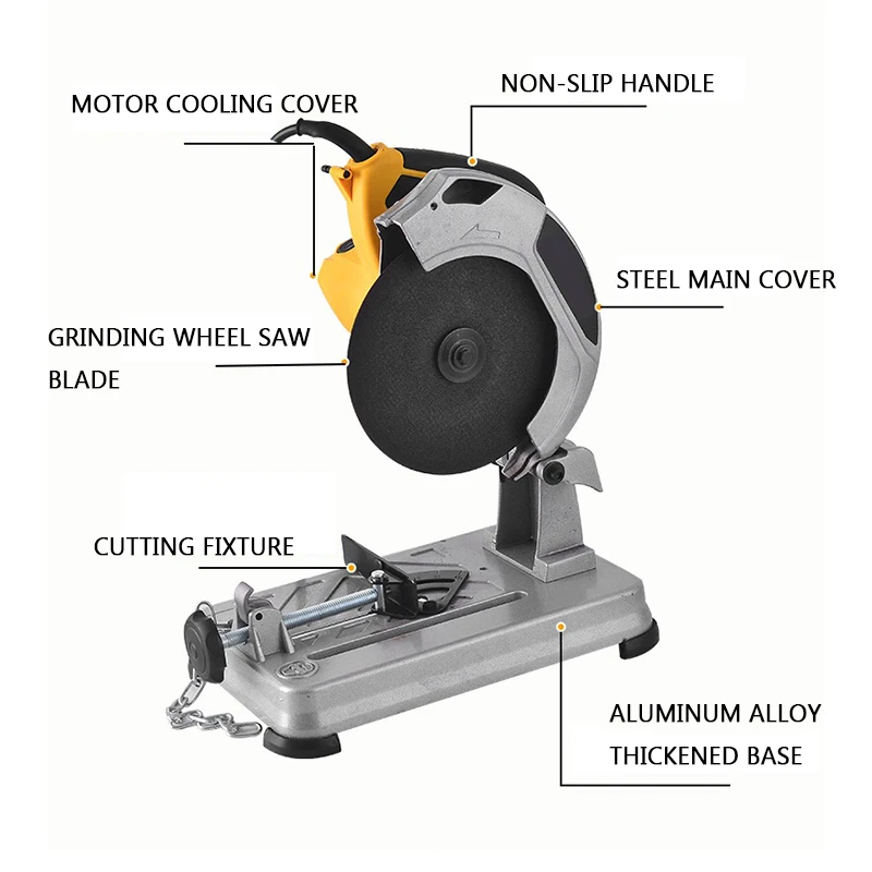 Motosierra multifuncional pequeña, máquina de corte de perfil de Metal de 45 grados, corte de aluminio y acero de sobremesa de 7 pulgadas