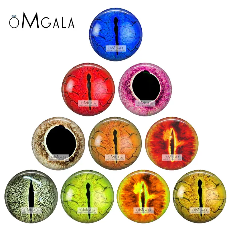 

In Pairs Dragon Cat Animal Eyes Dome Patterns 12mm/16mm/18mm/20mm/25mm Round photo glass cabochon demo flat back Making findings