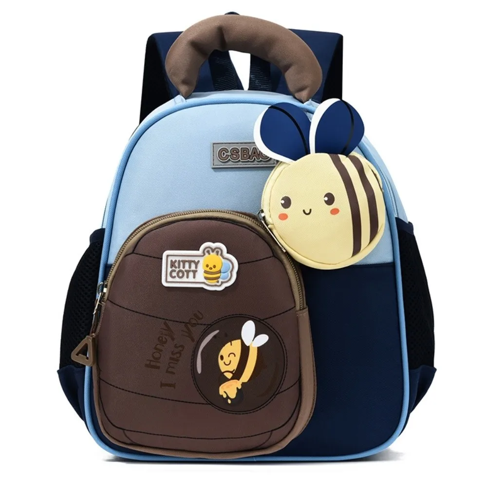 Cartoon Little Bee Children's Backpack Widen Straps Alleviate Burden Kindergarten Backpacks Lightweight Breathable