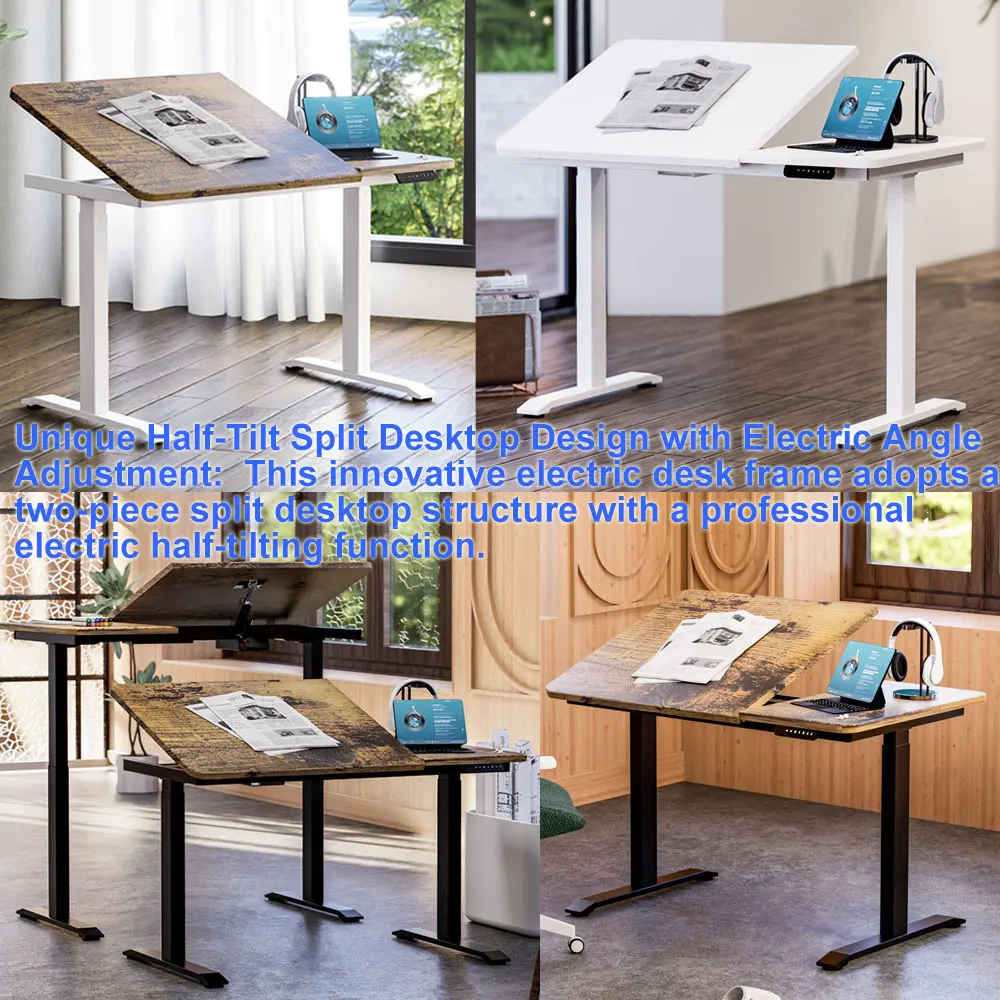 2026 New Height Adjustable Electric Drafting Table Drawing Desk Art Desk Motorized Tilting Table Electric Flip Table