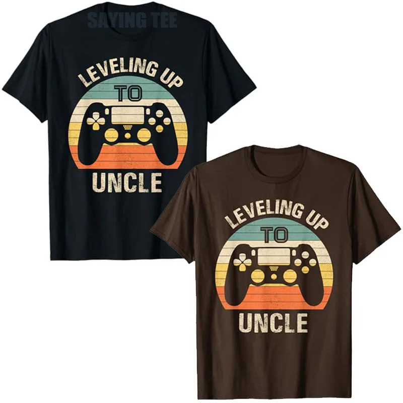 

Leveling Up To Uncle 2026 Funny Video Gamer Vintage Men T-Shirt Pregnancy Announcement Gaming Saying Tee Fashion Novelty Gift