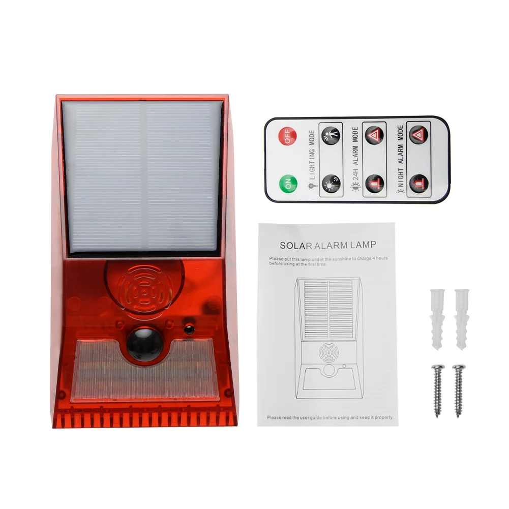 

Anti Theft 6 Modes Motion Detector Villa With Remote Control Sound Strobe Outdoor Waterproof Home 129db Yard Solar Alarm Light