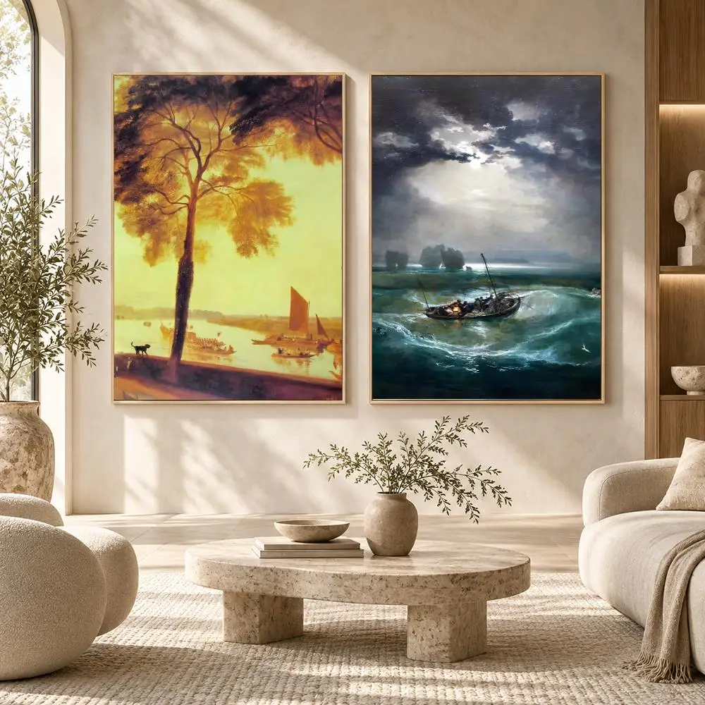 J.M.W. Turner misty Poster Self-adhesive Decal Living Room Bedroom Party Bar Decor Moisture-proof Fade-resistant