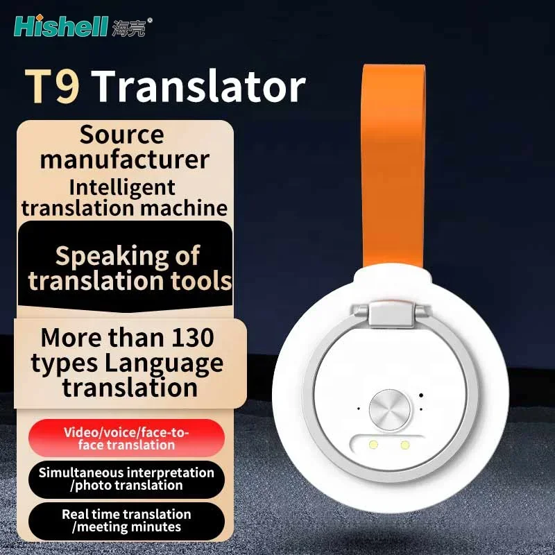 13Hot selling T9 Smart Translator Device with 138+ Languages Dual-Sided Real Time Voice Translation Magnetic Phone Stand Design