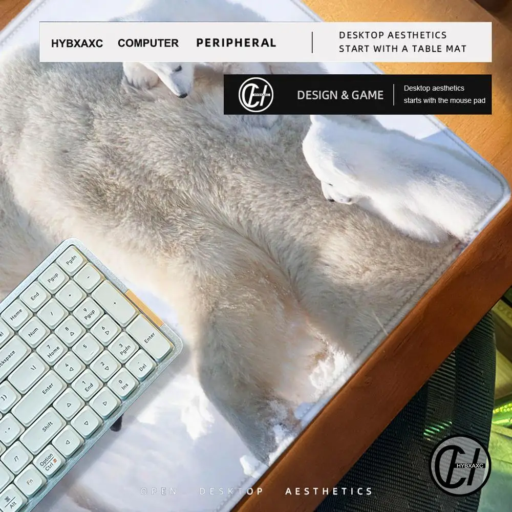 Arctic polar bear Mouse Pad Cute HD Desk Pad Extended Gaming Keyboard Mats Large 100x50cm XXL Gamer Mousepad
