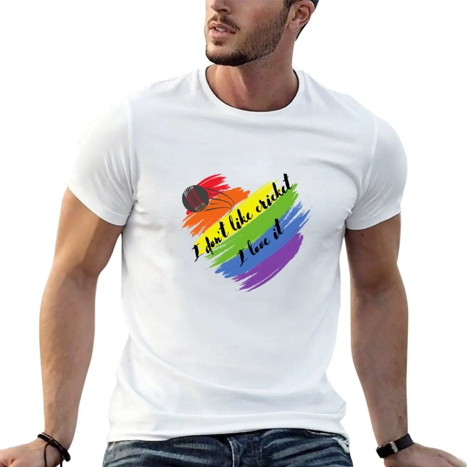 I don't like cricket, I love it, cricket lover, cricket superstars T-Shirt Basic Plain Short Sleeve Crew Neck Tee