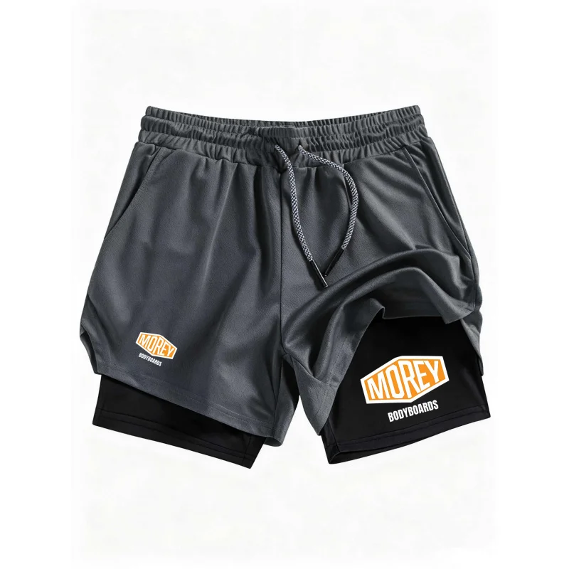 

MOREY 2025 Men'S Double-Layer Fitness Training Shorts 2-In-1 Quick-Drying Gym Beach Running Outdoor Sportswear For Men