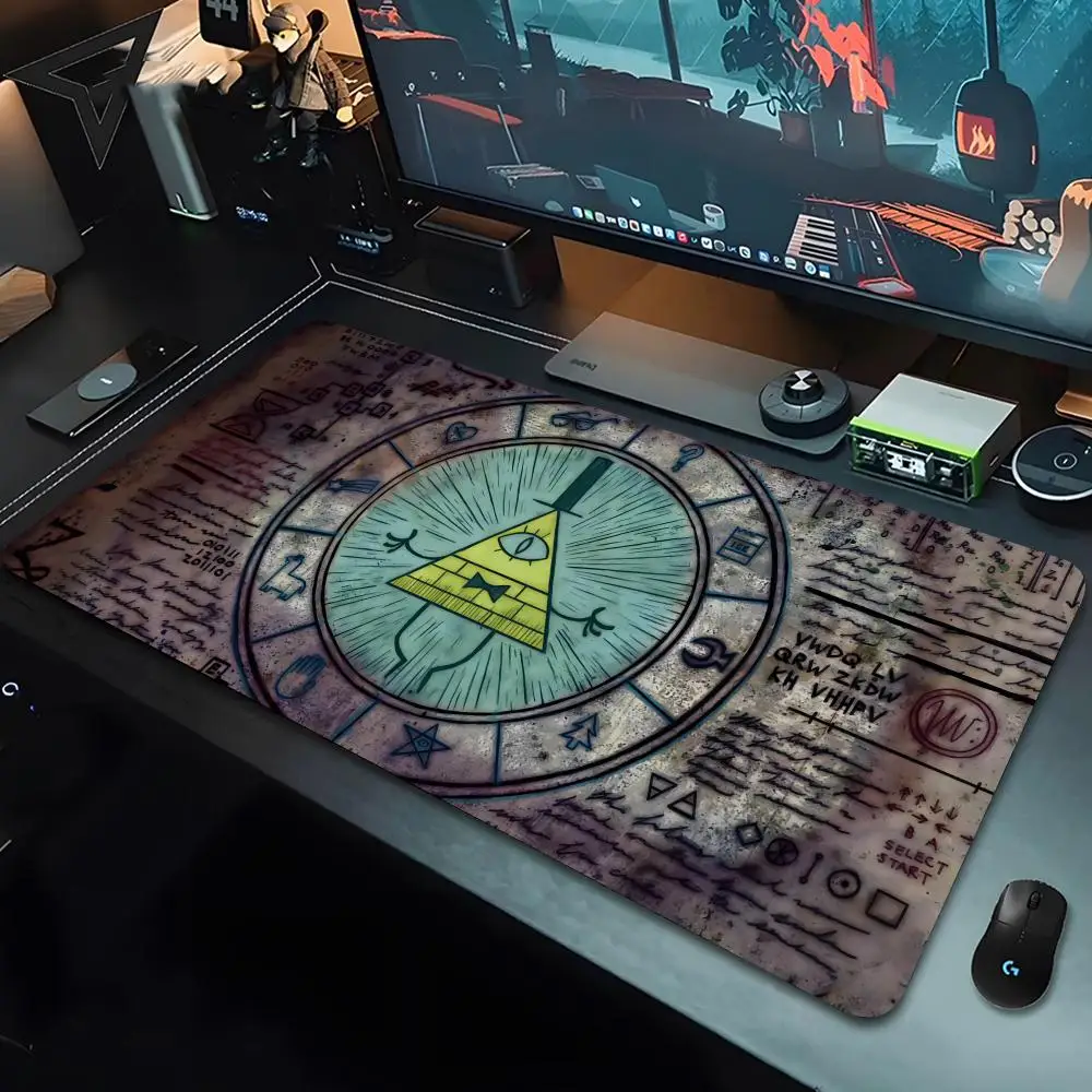 Bill Cipher Gravity Fall Mouse Pad, Kawaii Desk Mat, Geométrica, PC Gamer, Jogos, Computador, Escritório, Teclado, 90x40 cm