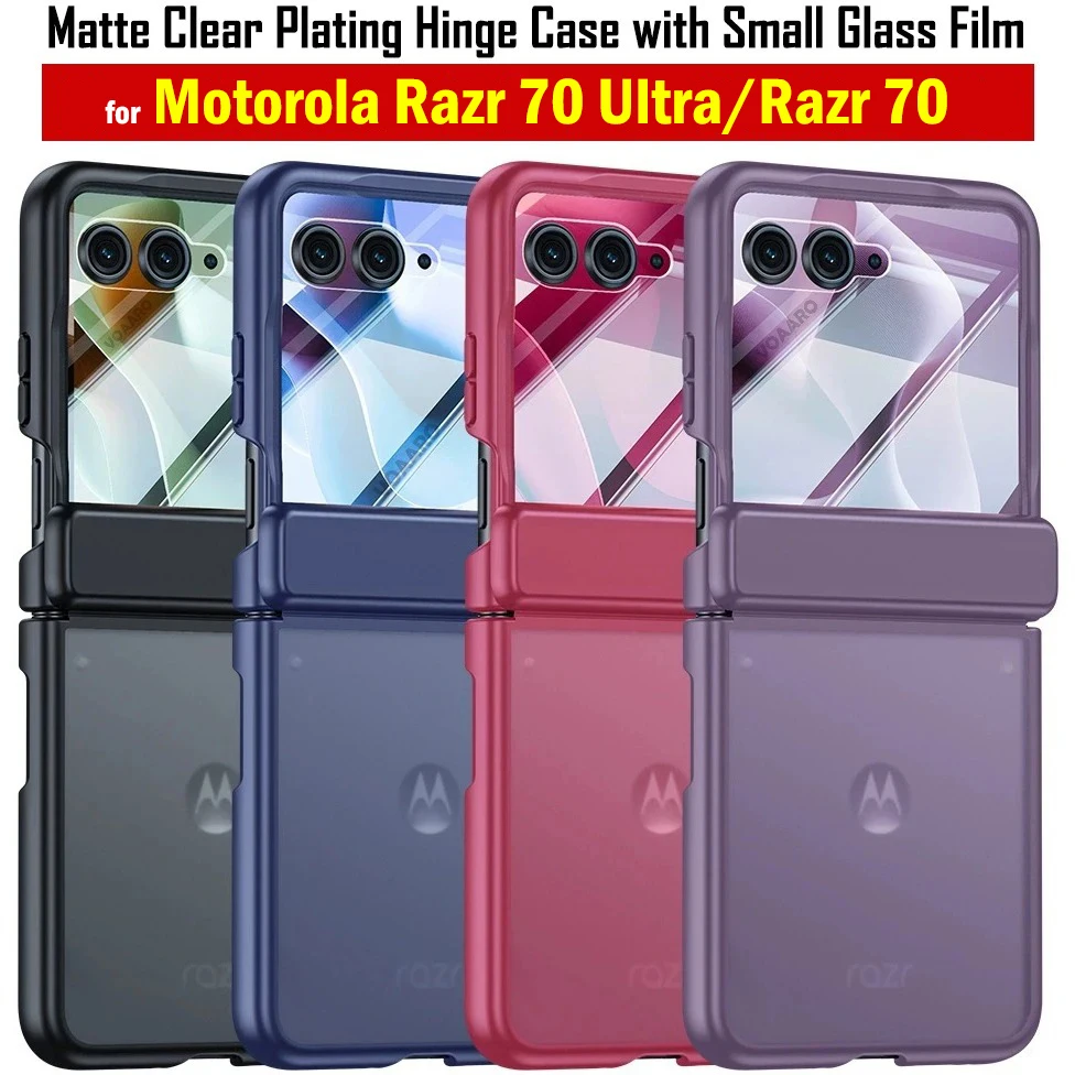 

Matte Clear Plating Hinge Funda for Motorola Razr 70 Ultra Case for Motorola Razr 70 Ultra Hinge Protect Case with Small Film
