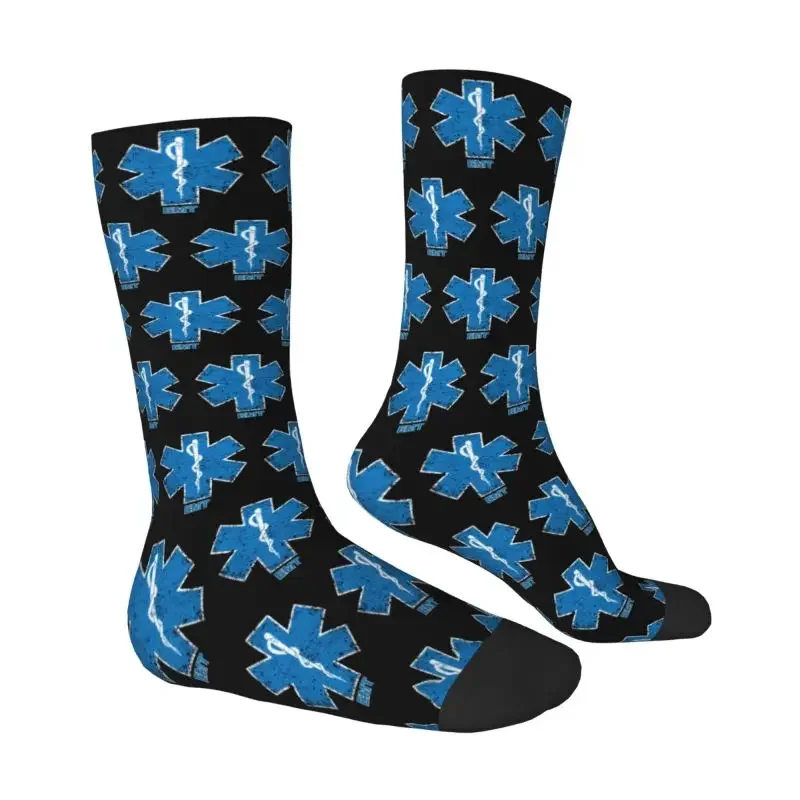 Calcetines de vestir con estampado 3D de estrella de la vida para hombre y mujer, calcetín transpirable Unisex, paramédico, médico, ambulancia, equipo, baloncesto