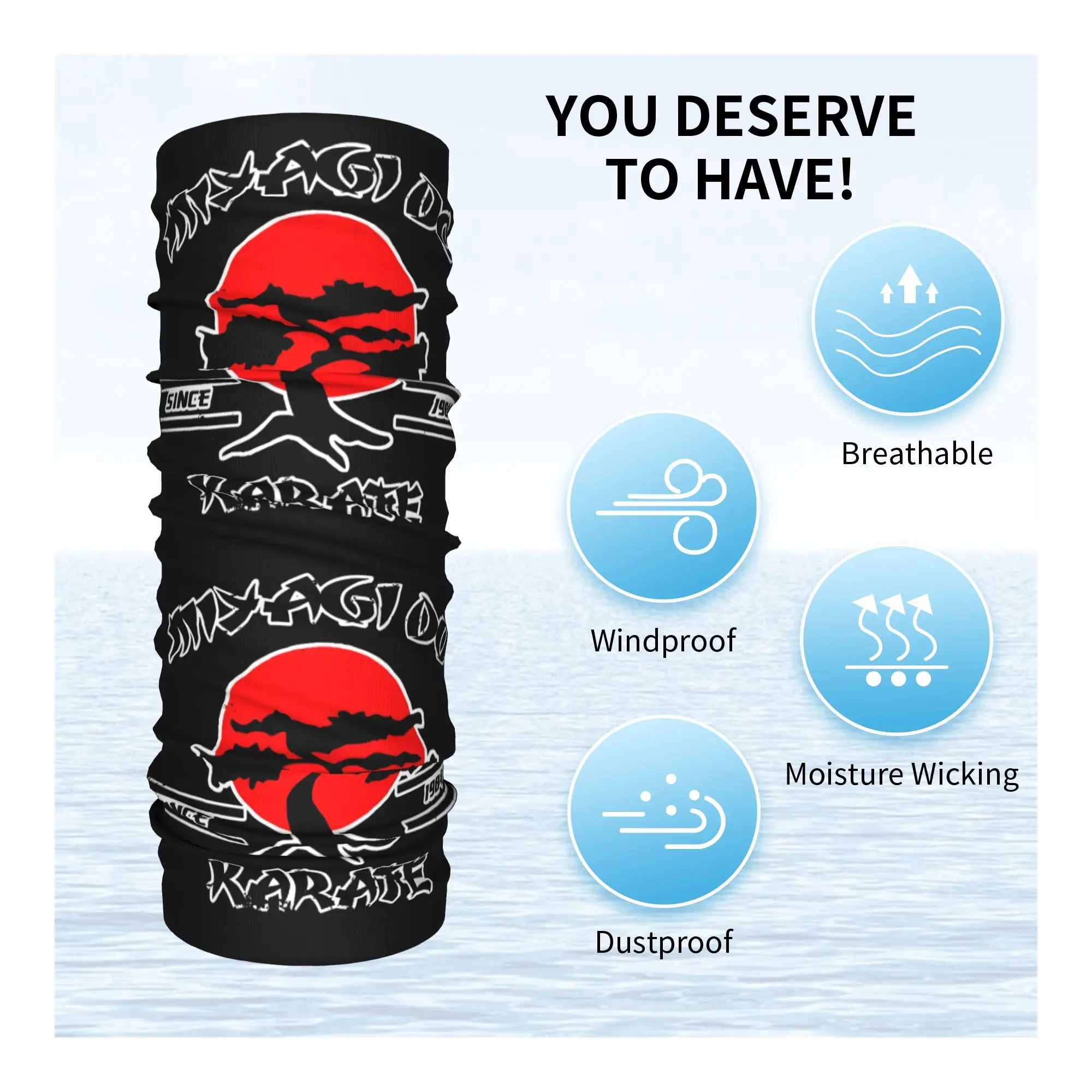 Custom K-Karates Retro Japanese Program Cartoons Neck Gaiter Men Women Windproof Winter  Bandana Scarf for Ski - view 3