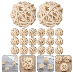 Natural Wicker Rattan Balls Vase Fillers Aromatherapy Rattan Balls for Craft Project Aromatherapy Wedding Table Decoration