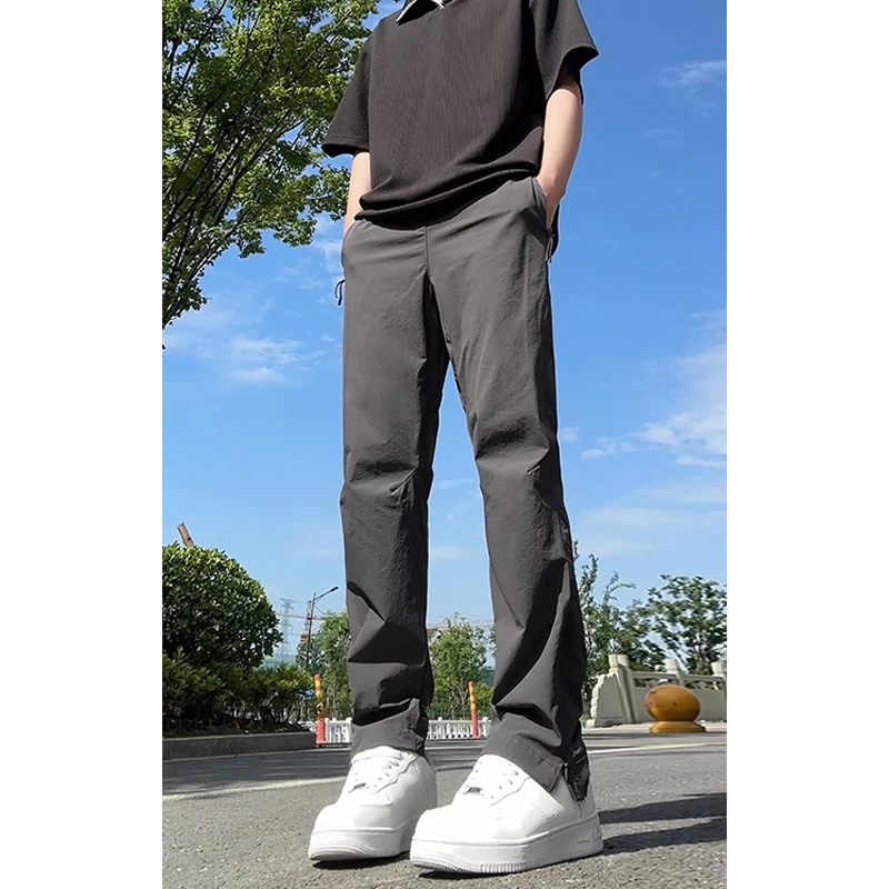 

Side Zipper Sports Pants Man Clothing Handsome Y2k Clothes Men's Autumn Trend Straight Tube Old Money Man Jeans Sport Mens Cargo