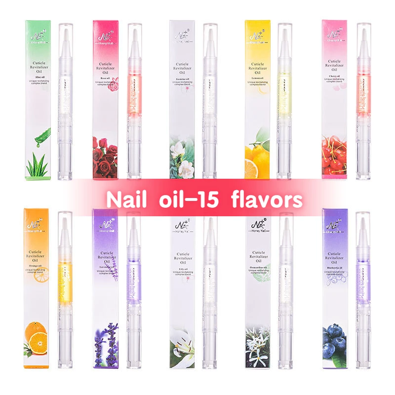 Nail Nutrition Oil-15 Flavors Nail Nutrition Pen Nail Polish Finger Oil Pen Softening Agent Pen Apple Blueberry Strawberry Lemon