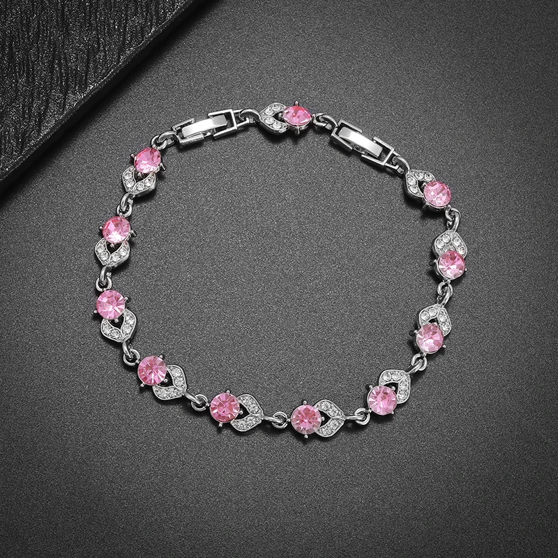 High Quality Niche Amethyst Zircon Flower Adjustable Bracelet for Women Fashionable and Elegant Birthday Party Jewelry Gift