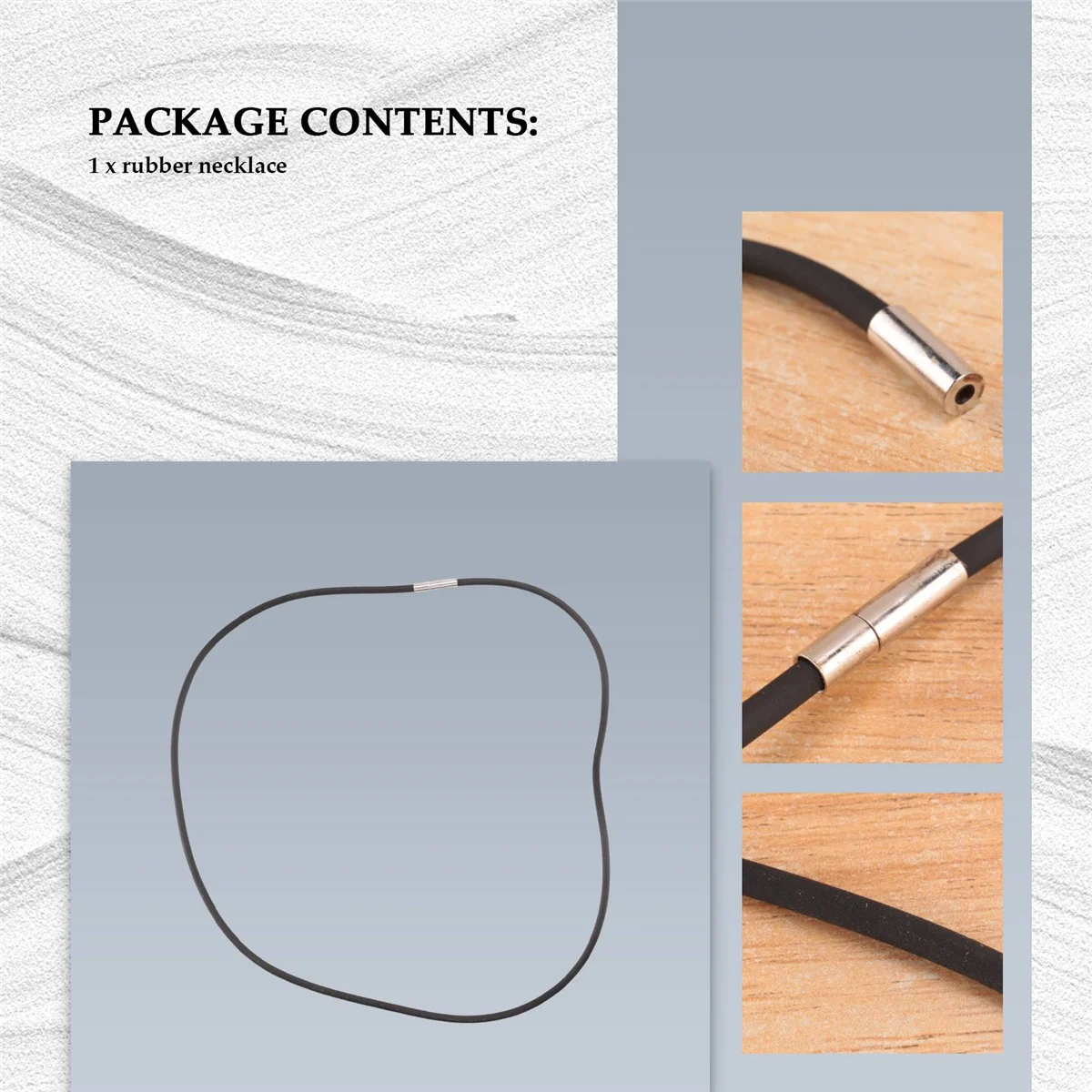 

IN Stock~3mm Black Rubber Cord Necklace with Stainless Steel Closure - 22 Inch