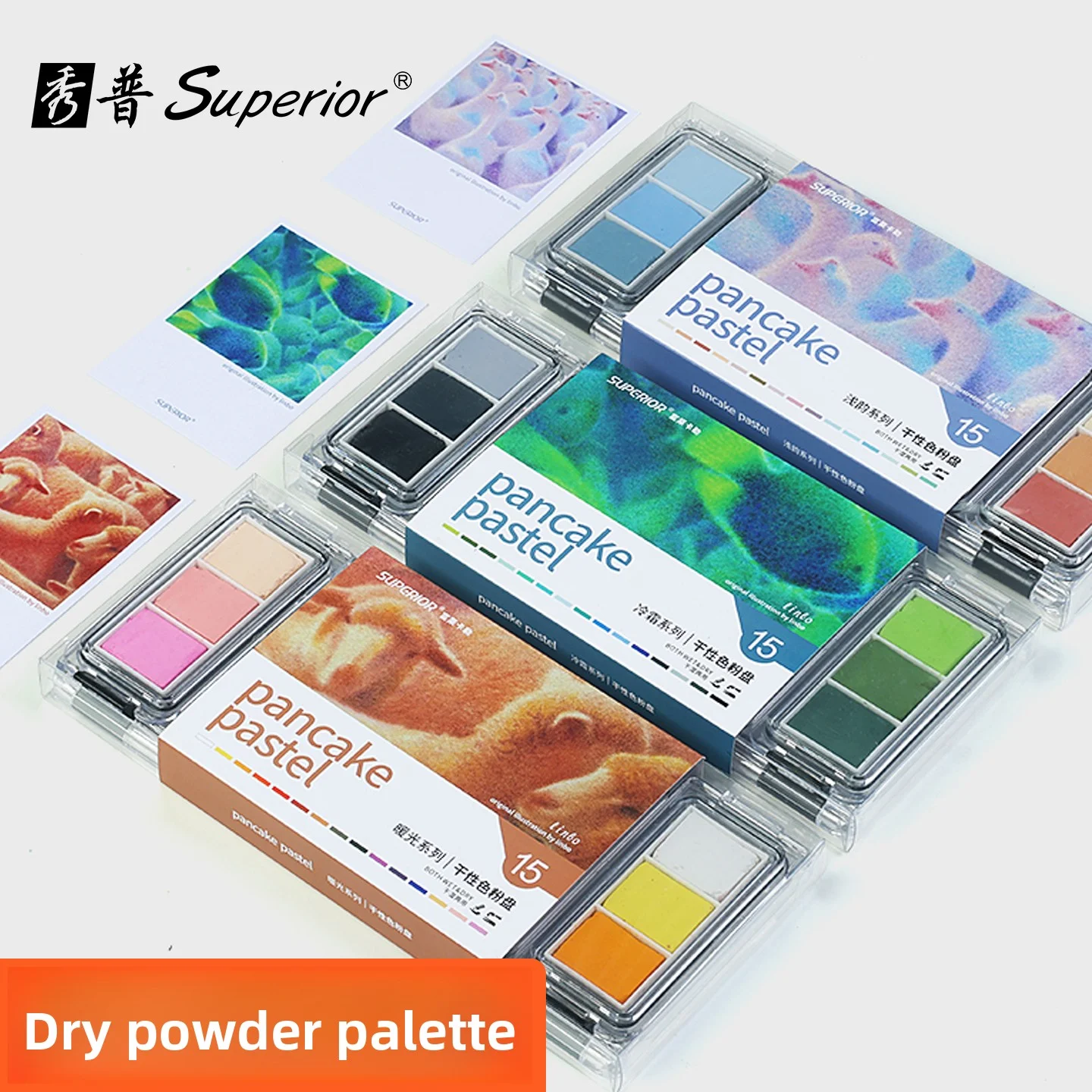 

Dry color powder tray, vibrant color powder, dual-purpose dry and wet color powder illustration, color powder sketching, water