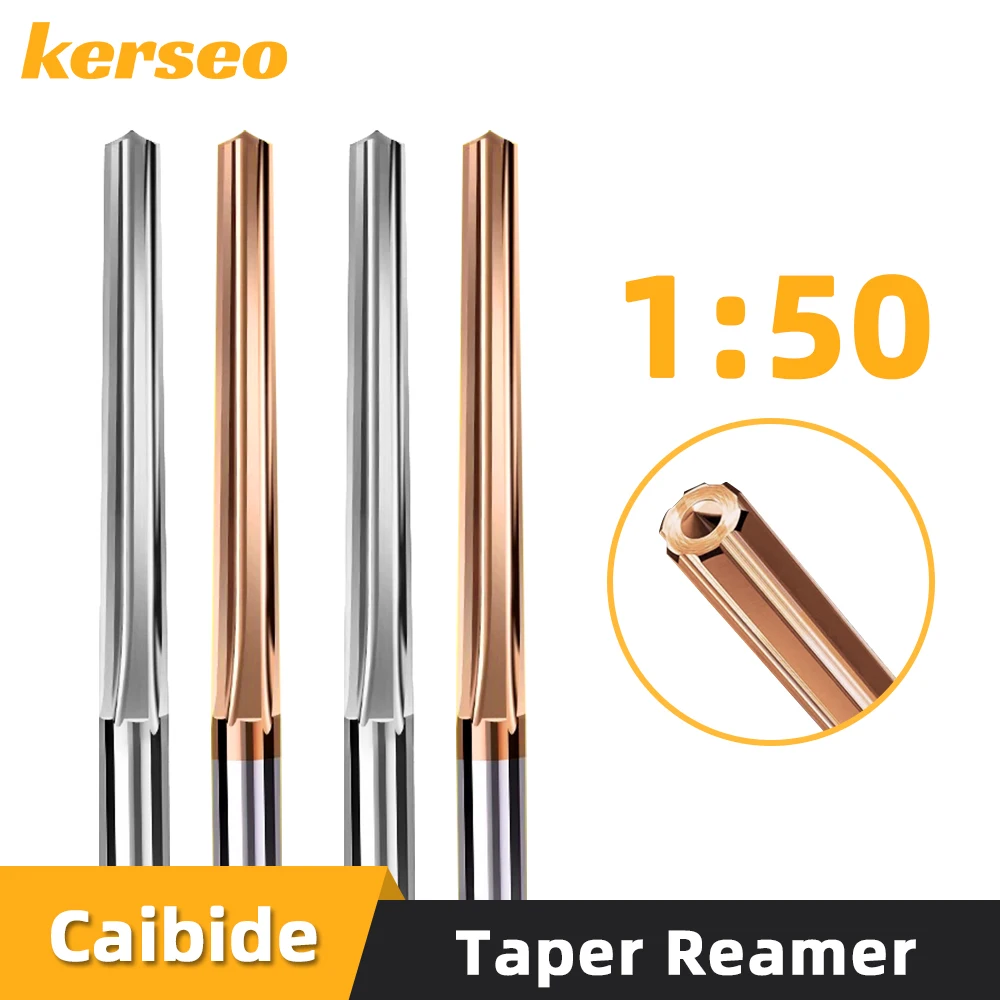 

Kerseo 1:50 коническая развертка, твердосплавная машинная развертка, резак с ЧПУ, прямая канавка, 2-12 мм, инструмент для обработки отверстий для металлической стали