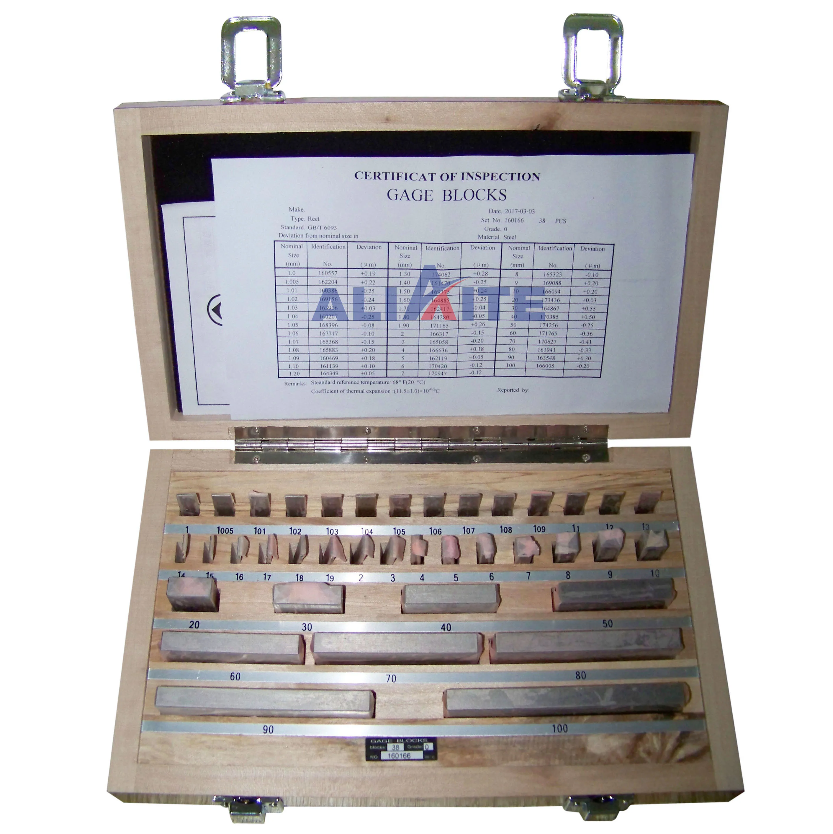 

38pcs, 0 Grade,Block gauge set