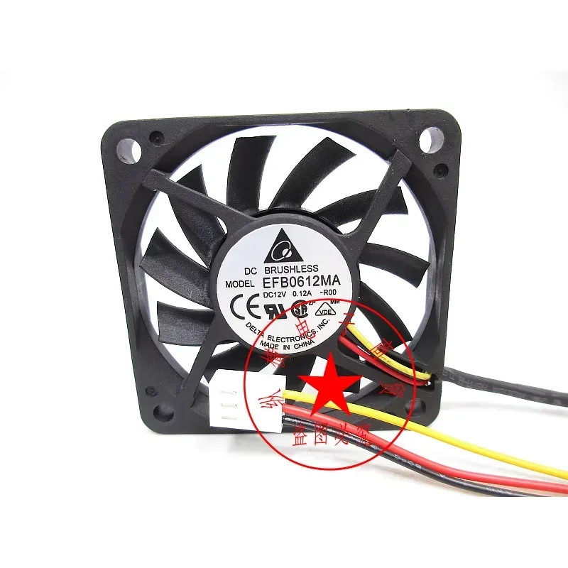 

Delta Electronics EFB0612MA R00 DC 12V 0.12A 60x60x10mm 3-Wire Server Cooling Fan