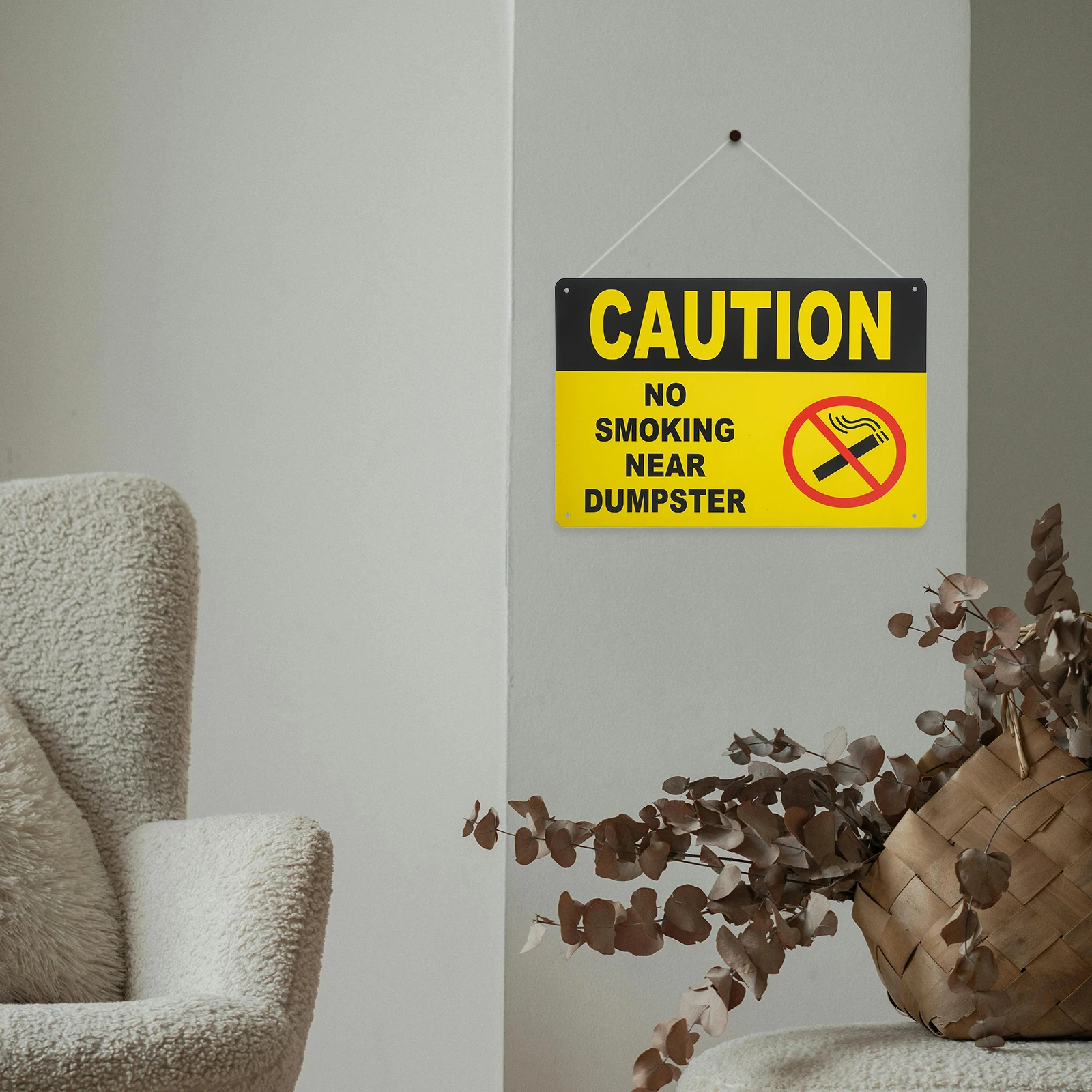 Sturdy No Smoking Warning Wall For Public Places Smoke Prohibition Board Smooth Surface Strong Structure Easy Storage