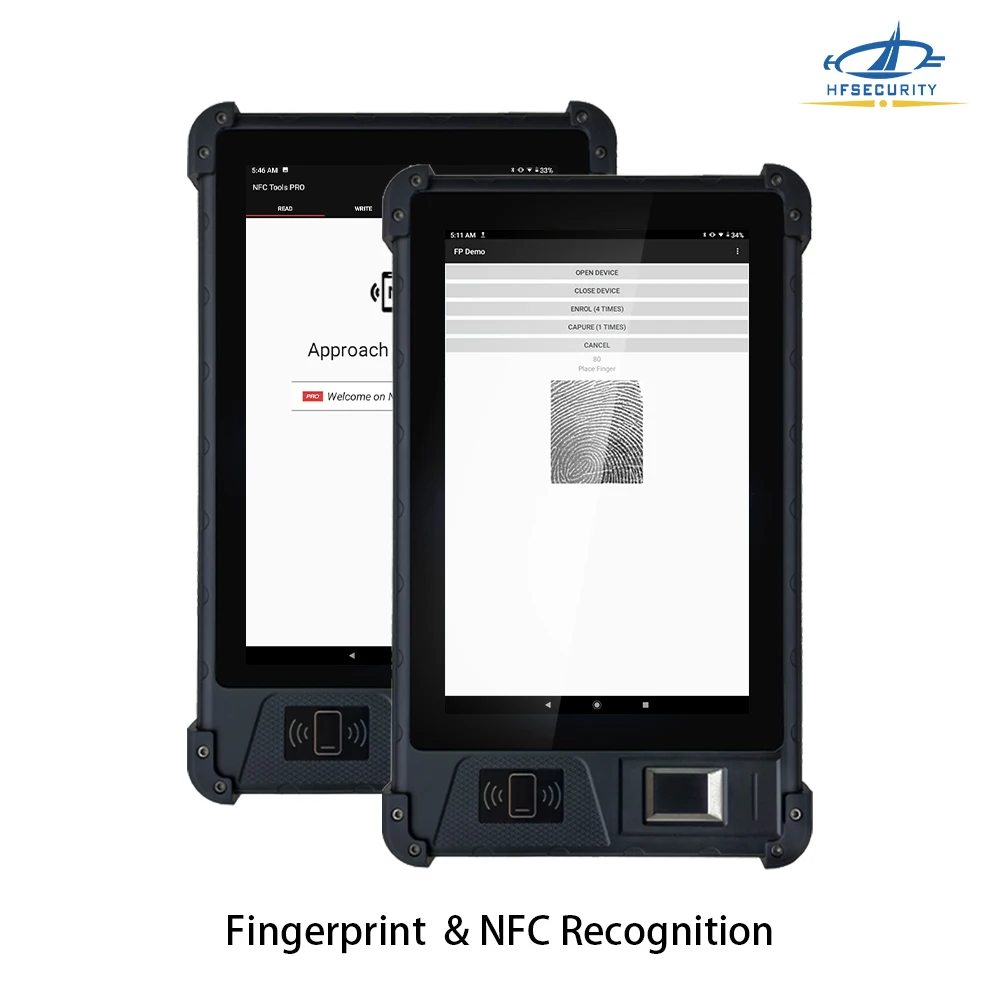 FP08 Biometric อุปกรณ์มือถือ 8 นิ้ว Android แท็บเล็ตที่ทนทาน RFID 4G ฟรี Biometric ทนทานลายนิ้วมือแท็บเล็ต Android 11