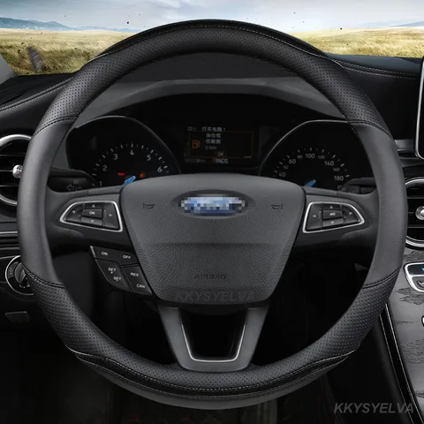 Автомобильный чехол на руль 38 см для Ford EcoSport Escape Kuga погрузка EL Max Explorer Galaxy S-Max F-Series Raptor Focus 2 3