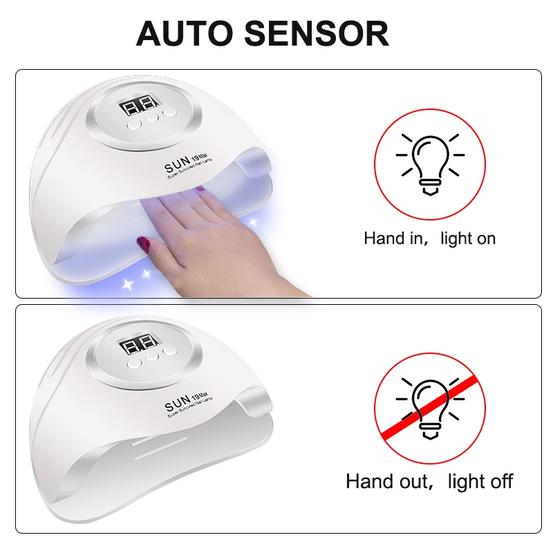 Zon X19 Max UV LED Nagellamp Voor Sneldrogende Gel Nagellak 36 LEDS Nageldroger Met Auto Sensor Professionele manicure Salon Tool