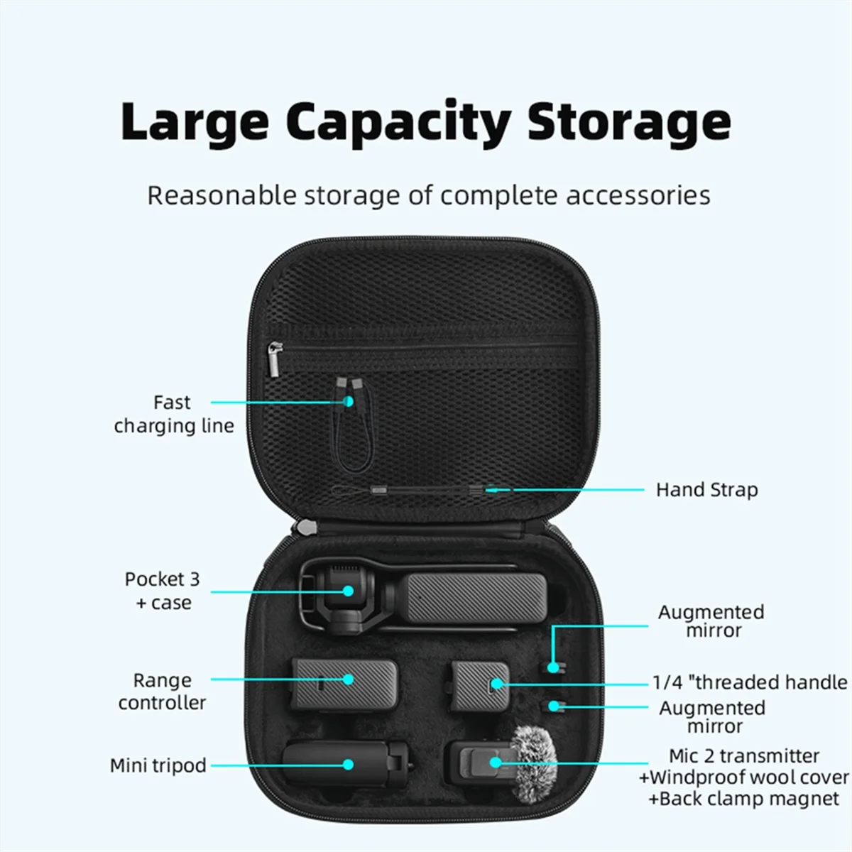 Portable Storage Bag for OSMO Pocket 3 Carrying Case Handheld Camera Body Mini Handbag Accessories