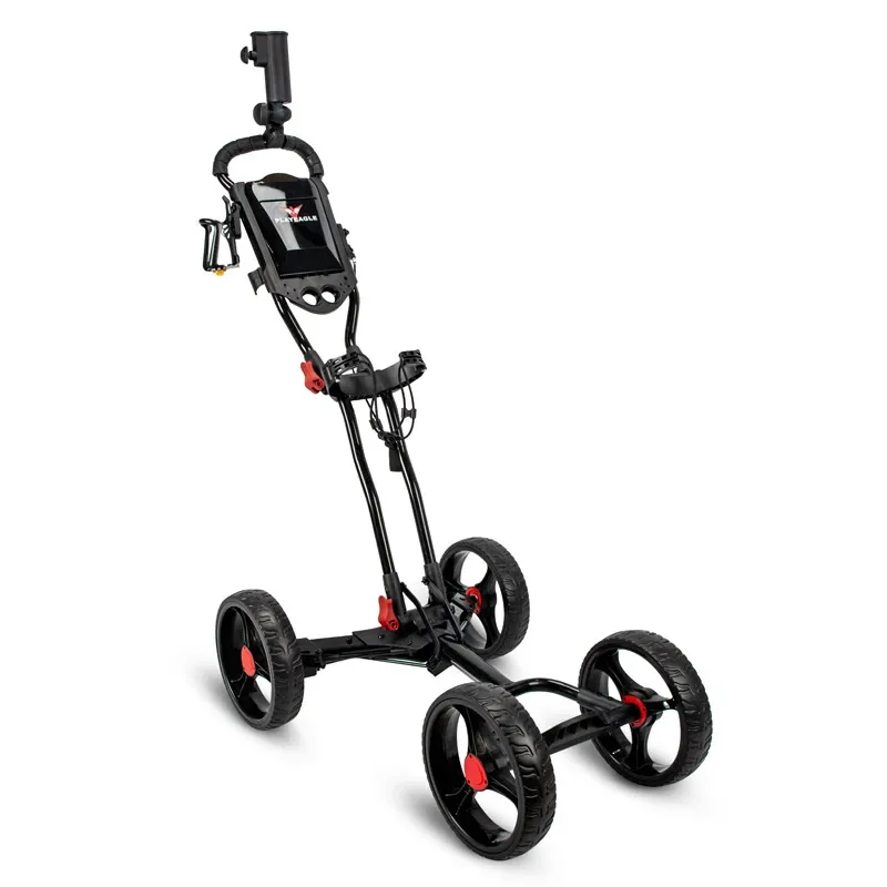 PLAY EAGLE Golf Trolley Cart Easy Foldable 4 Wheels Moving Golf Trolley Bag Carrier Golf Cart