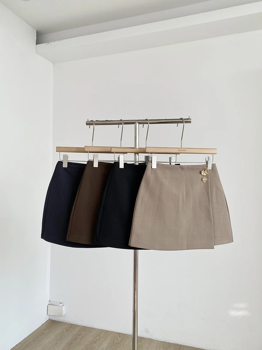 High Waist Asymmetrical A-Line  Skirt Women's Anti-Light Walking Spring 2026 New Korean Style Commute Slimming Light Beig...